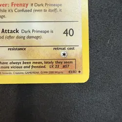 Dark Primeape 43/82 Team Rocket 1st Edition Uncommon Pokemon TCG English LP+ - Image 5