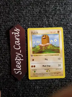 Diglett 47/102 1st Edition Shadowless Base Set 1999 Pokemon WOTC TCG NM - Image 1