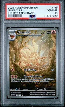 2023 POKEMON NINETALES OBF EN-OBSIDIAN FLAMES ILLUSTRATION RARE #199 PSA 10 - Image 2