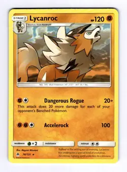 Lycanroc SM - Forbidden Light #76 (2018) Rare NM Pokemon - Image 1