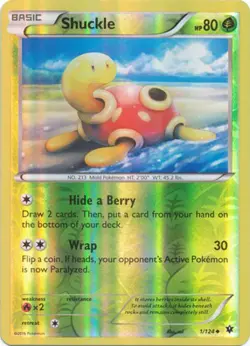 Pokemon - Shuckle - 1/124 - Uncommon - Reverse Holo - XY - Fates Collide - NM - Image 1