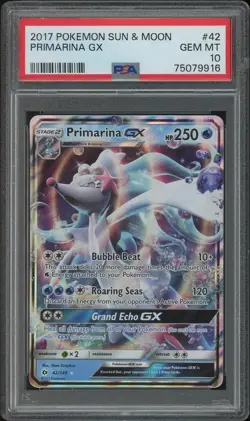 2017 Pokemon Sun & Moon #42/149 Primarina GX PSA 10 (GEM MT) - Image 1