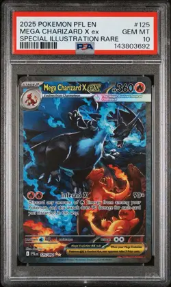 Pokemon Mega Charizard X Ex #125 SIR Phantasmal Flames PSA 10 GEM MINT - Image 1