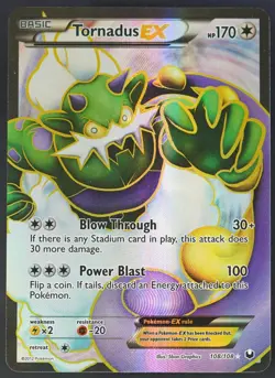 Pokemon - Tornadus EX - 108/108 - BW Dark Explorers - Full Art - LP - Image 2
