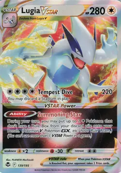 Lugia VSTAR 139/195 Ultra Rare Holo SWSH12: Silver Tempest LP Pokemon - Image 1