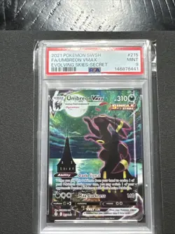 2021 POKEMON SWORD & SHIELD EVOLVING SKIES SECRET UMBREON VMAX 215 PSA 9 - Image 1