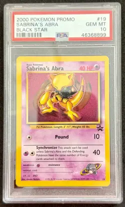 Pokemon Black Star Promo Sabrina's Abra Promo PSA 10 Gem Mint - Image 1