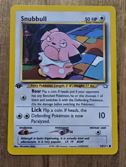 1st Edition Snubbull - NEAR MINT - 74/111 Neo Genesis - Pokemon TCG 2000 WOTC - Image 2