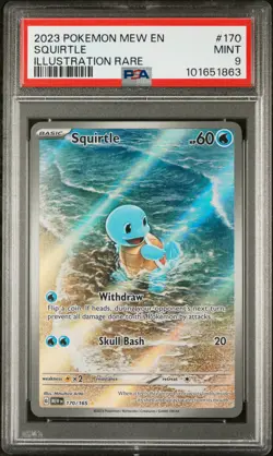 2023 POKEMON MEW EN-151 ILLUSTRATION RARE #170 SQUIRTLE PSA 9 - Image 1