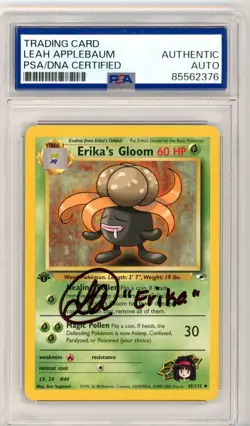 PSA Signed Leah Applebaum Pokemon Erika's Gloom 045/132 Gym Heroes Regular - Image 1