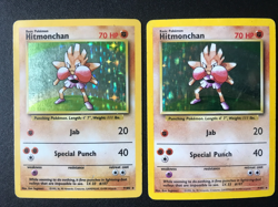 2 Hitmonchan 7/102 BASE Set vintage Pokemon holo rare cards MP/HP - Image 1