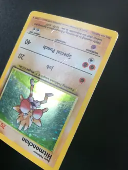 2 Hitmonchan 7/102 BASE Set vintage Pokemon holo rare cards MP/HP - Image 4