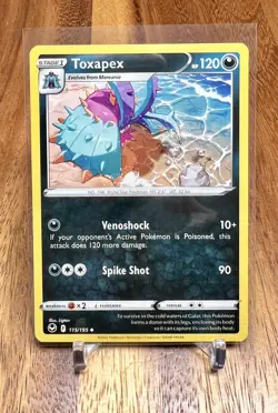 Toxapex 115/195 Non Holo Uncommon Silver Tempest Pokemon Card NM - Image 1