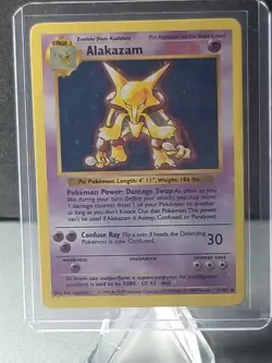 Pokemon Card TCG - Alakazam - 1/102 - Holo Unlimited Base Set Unlimited Rare LP - Image 1
