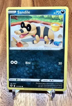 Sandile 111/195 Non Holo Common Silver Tempest Pokemon Card NM - Image 1