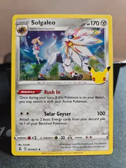 Pokemon TCG Solgaleo 25th Celebrations 021/025 Holo Rare Card 2021 - Image 1