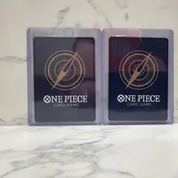 One Piece Monkey.D.Luffy US Voyage Holo 2 Card Lot Plus 2 Shirts and Poster - Image 2