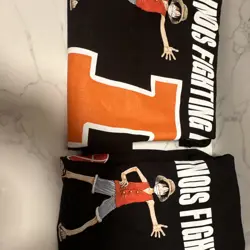 One Piece Monkey.D.Luffy US Voyage Holo 2 Card Lot Plus 2 Shirts and Poster - Image 5