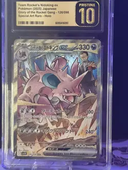 CGC Pristine 10 Team Rocket’s Nidoking ex 126/098 SAR Holo Pokemon Card JPN - Image 4