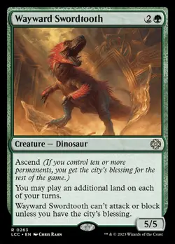 MTG Wayward Swordtooth The Lost Caverns of Ixalan Commander 263 R NM - Image 1