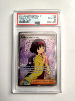 2023 POKEMON MEW EN 151 Ultra Rare Erika's Invitation #196 - PSA 10 - Image 1