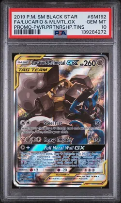 Pokemon TCG Lucario & Melmetal Tag Team GX SM192 Holo Promo Sun & Moon PSA 10 - Image 1