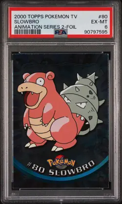 2000 TOPPS POKEMON TV ANIMATION SER 2 FOIL #80 SLOWBRO PSA 6 - Image 1
