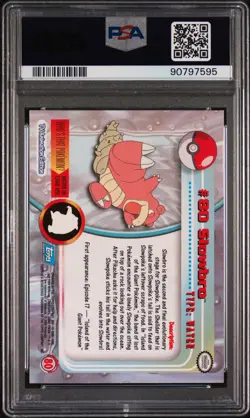 2000 TOPPS POKEMON TV ANIMATION SER 2 FOIL #80 SLOWBRO PSA 6 - Image 2