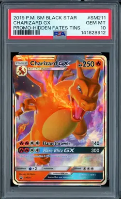 Charizard Gx SM211/68 Hidden Fates Tins Sm Black Star Promo Pokemon PSA 10 - Image 1