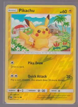 Pokemon TCG Pikachu 30/111 Sm-Crimson Invasion Reverse Holo - Image 1