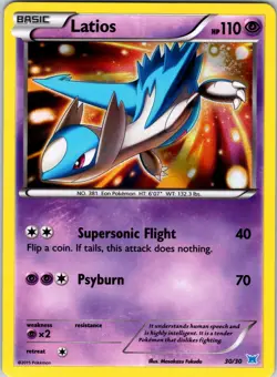 Latios (#30 Holo) 30/30 XY Trainer Kit: Latias & Latios Pokemon NM Holo - Image 1