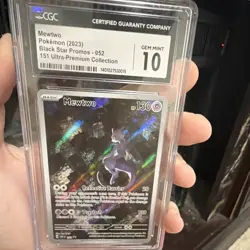 Pokemon Mewtwo Black Star Promo Holo CGC Gem Mint 10 052 2023 Scarlet & Violet - Image 1