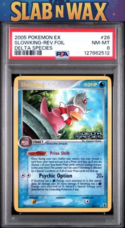 Pokemon 2005 Pokemon Ex Delta Species Slowking-Rev.Foil #28 PSA 8 - Image 1