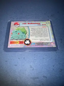 1999 Topps Pokemon Bulbasaur #1 TV Animation Series 1 - Image 2
