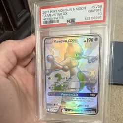 Pokemon Mewtwo GX Full Art Shiny Holo Rare PSA 10 Hidden Fates SV59/SV94 2019 - Image 1