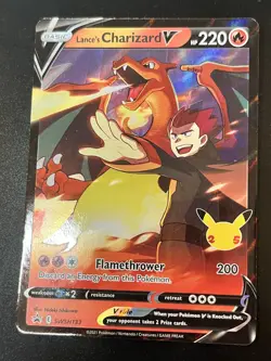 Pokemon Lance's Charizard V SWSH133 Celebrations 25th Black Star Promo Standard - Image 1