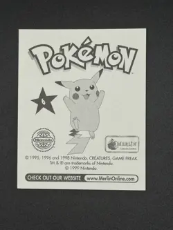 1999 Charizard Merlin Pokemon Sticker Nintendo #6 - Image 2