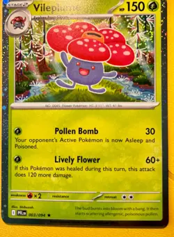 Vileplume Promo W/Swirl Oddish & Gloom Phantasmal Flames Cosmos HOLO Pokemon TCG - Image 2