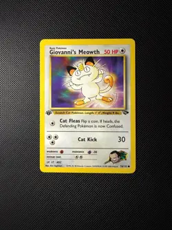 GIOVANNI'S MEOWTH 74/132 COMMON GYM CHALLENGE POKEMON 1ST EDITION NM - Image 1