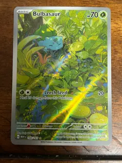 Pokemon! Bulbasaur Illustration Rare - Scarlet and Violet 151 166/165, Near Mint - Image 1