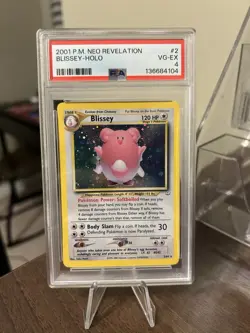 Pokemon TCG Blissey Neo Revelation 02/64 Holo Rare Unlimited PSA 4 English - Image 1