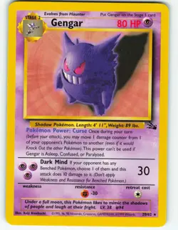 Gengar - 20/62 Fossil Set - WOTC Unlimited - Pokemon TCG - 1999 - Image 1