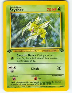 Scyther - 1st Edition - 26/64 Jungle Set - Pokemon TCG - 1999 - Image 1