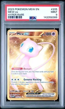 2023 POKEMON MEW EN-151 #205 MEW ex HYPER RARE PSA 9 - Image 1