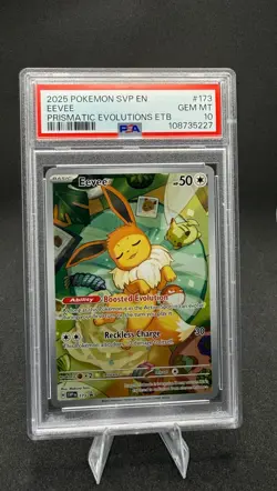2025 Pokemon SVP EN Eevee Prismatic Evolutions ETB Promo 173 PSA 10 Gem Mint - Image 1