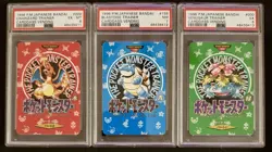 Pokemon Charizard Blastoise Venusaur Town Map Carddass 1996 Bandai PSA Graded - Image 1