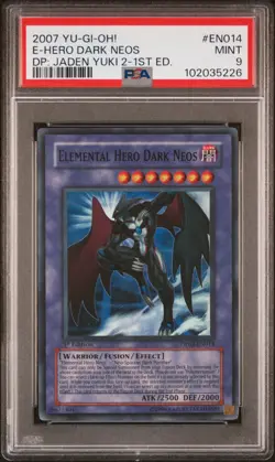 Yugioh 2007 Jaden Yugi 2 DP03-EN014 Elemental Hero Dark Neos Super 1st PSA 9 - Image 1