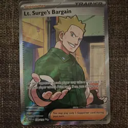 Pokemon Lt. Surge's Bargain Full Art Holo Me01 170/132 EN Trainer Card - Image 1