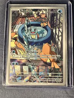 Pokemon TCG Squirtle Stellar Crown Illustration Card 148/142 Near Mint Condition - Image 3
