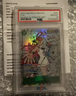 PSA 10 UTA MANGA ONE PIECE CARD EXTRA BOOSTER HEROINES EDITION EB03-061 - Image 1